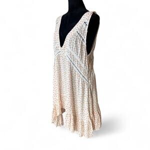 Intimately Free People Peach Print Mini Dress – Boho Flowy L